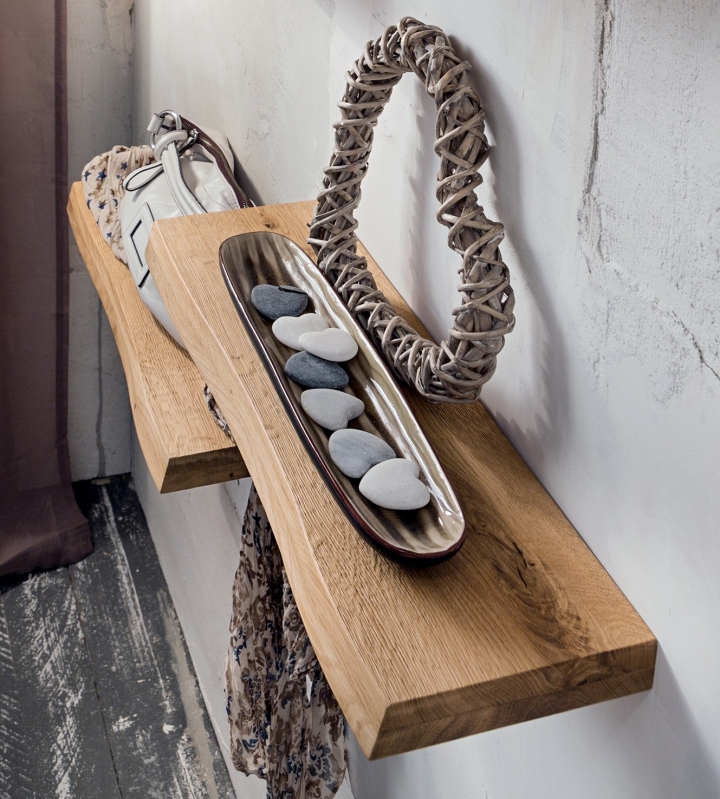 Mensole in legno rovere scortecciato 50 cm PR-ZOE ingresso corridoio